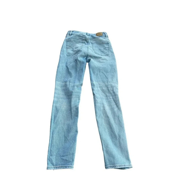 American Eagle Outfitters Women Blue Ripped Distressed Girlfriend Jeans Size 00 - Picture 2 of 5